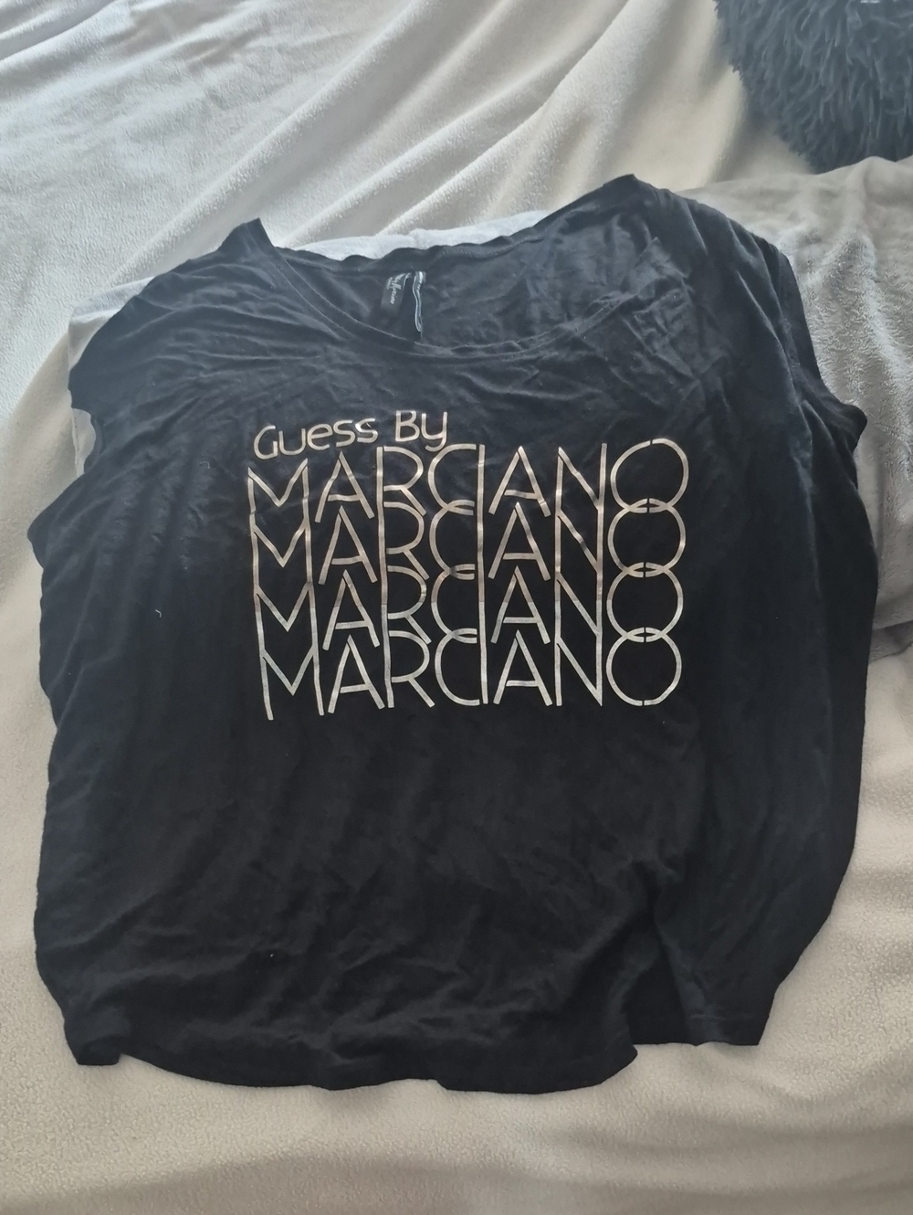 Guess by Marciano Black Tee with White Logo Stack